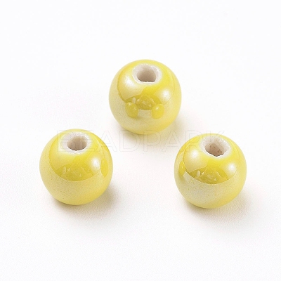 Glazed Porcelain Beads PORC-D001-8mm-16-1
