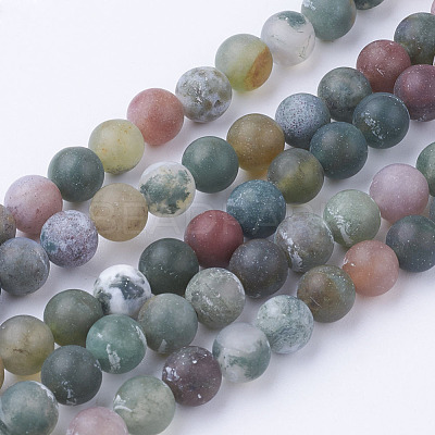 Natural Indian Agate Bead Strands G-G735-01F-6mm-1