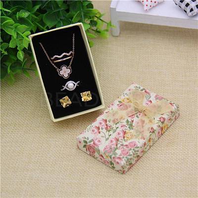 Flower Pattern Cardboard Jewelry Packaging Box X2-CBOX-L007-003C-1