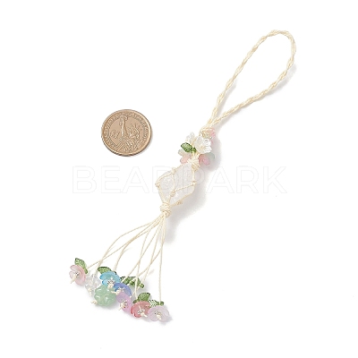Nuggets Natural Quartz Crystal Net Pouch Pendant Decorations HJEW-JM04260-02-1