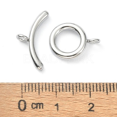 Non-Tarnish 304 Stainless Steel Toggle Clasps STAS-E194-09P-A-1