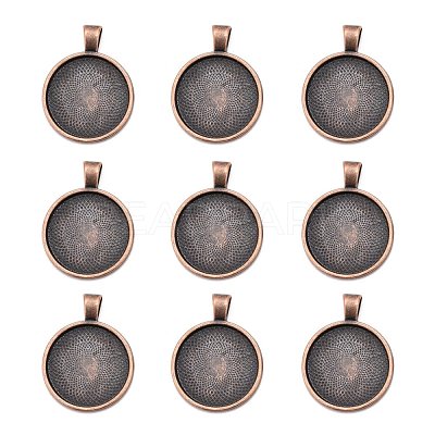 Tibetan Style Alloy Pendant Cabochon Settings TIBE-R295-055R-FF-1
