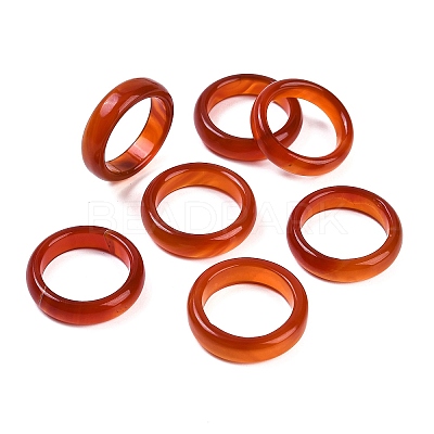 Dyed & Heated Natural Agate Finger Rings for Women RJEW-Z075-02D-1