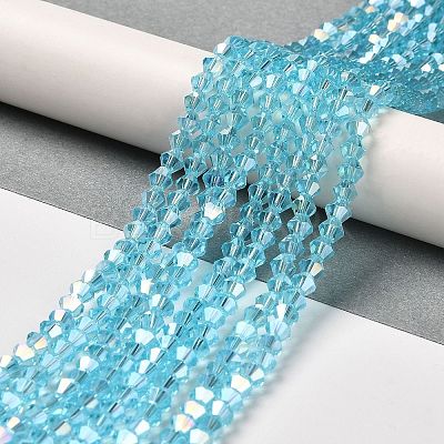 Transparent Electroplate Glass Beads Strands EGLA-A039-T2mm-B20-1