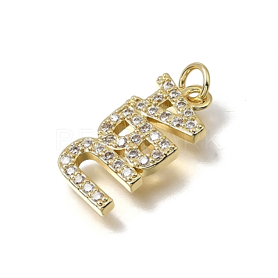 Brass Micro Pave Clear Cubic Zirconia Pendants KK-C262-48G-1