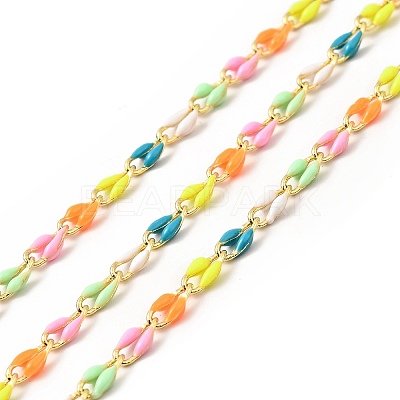 3.28 Feet Brass Enamel Curb Chains X-CHC-C003-13G-01-1