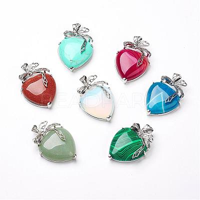 Natural & Synthetic Gemstone Pendants KK-P103-A-1