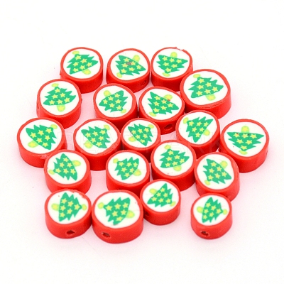 Handmade Polymer Clay Christmas Theme Beads CLAY-CJC0005-03B-1