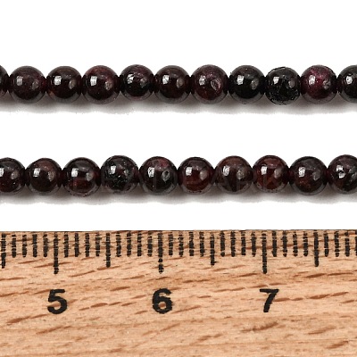 Natural Garnet Gemstone Bead Strands G-R263-4mm-1