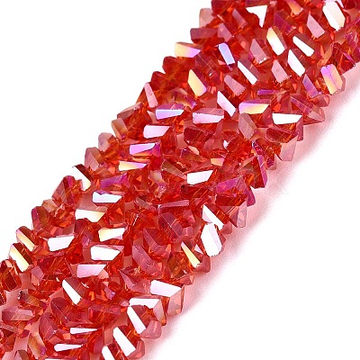 Electroplate Transparent Glass Beads Strands EGLA-Q139-01A-A12-1