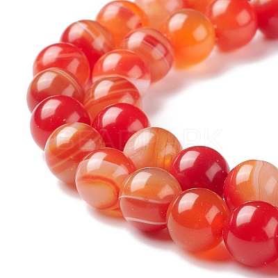 Natural Striped Agate/Banded Agate Bead Strands X-G-K155-A-10mm-05-1