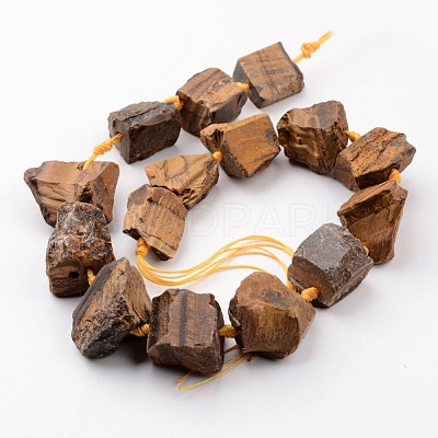 Natural Raw Tiger Eye Beads Strands G-D833-15-1