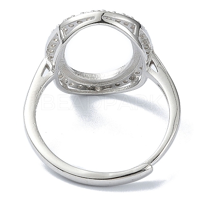 Adjustable 925 Sterling Silver Open Bezel Ring Settings STER-K179-15P-1