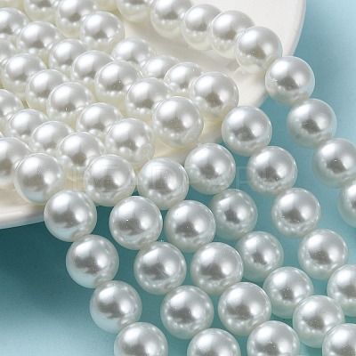 Baking Paint Pearlized Glass Pearl Round Bead Strands HY-Q003-12mm-01-1