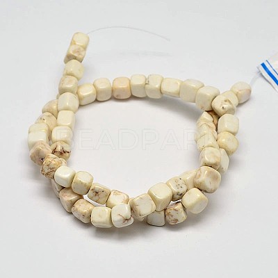 Cube Natural Magnesite Beads Strands G-M138-38-1