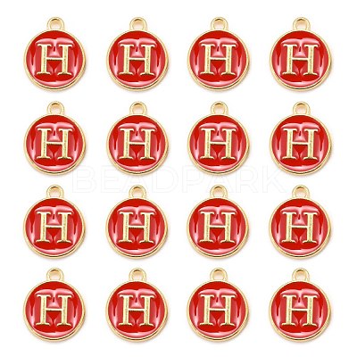 Golden Plated Alloy Enamel Charms X-ENAM-S118-03H-1