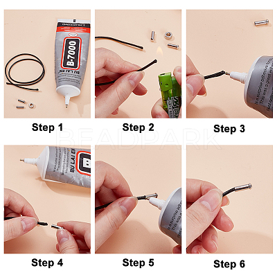 8 Sets 2 Colors Stainless Steel Cord Ends STAS-AR0002-62-1