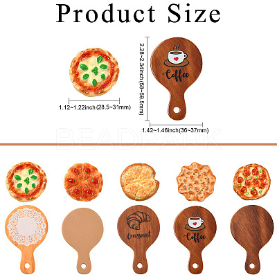 50Pcs 10 Style Resin Imitation Pizza FIND-CJ0004-34-1