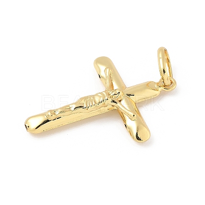 Cross Brass Pendants KK-M327-07B-G-1