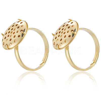 Brass Adjustable Ring Findings KK-BBC0018-54A-1