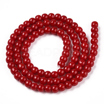 Opaque Solid Color Glass Beads Strands LS-GLAA-T032-P4mm-10-1