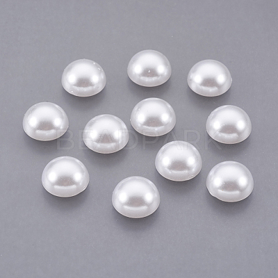 ABS Plastic Imitation Pearl Cabochons SACR-S738-10mm-Z9-1
