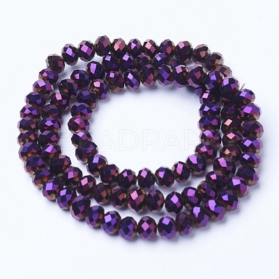 Electroplate Transparent Glass Beads Strands EGLA-A034-T6mm-UA06-1