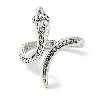 Snake Alloy Open Cuff Rings RJEW-K275-68AS-1