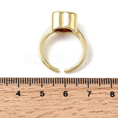 Glass Cuff Open Rings RJEW-P178-01B-G-1
