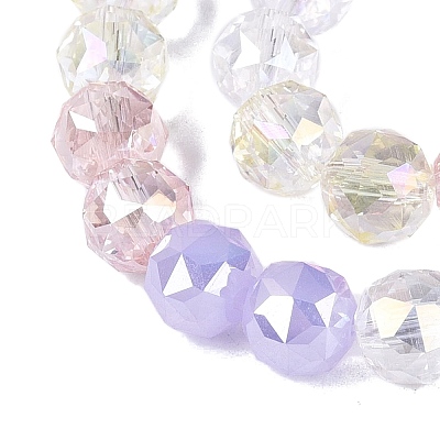 Electroplate Imitation Jade & Opaque & Transparent Glass Beads Strands EGLA-Q135-8MM-A03-1