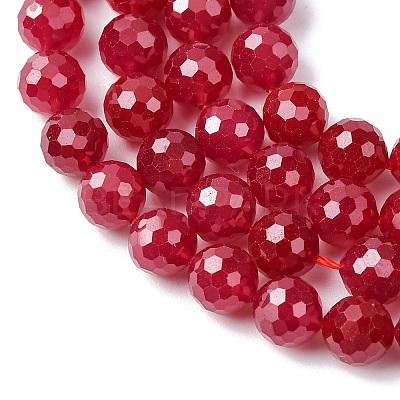 Lab Grown Red Corundum Beads Strands G-Z123-A01-6mm-1