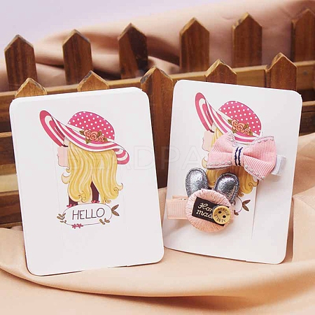 Rectangle Paper Hair Clip Display Cards CDIS-C004-03G-1
