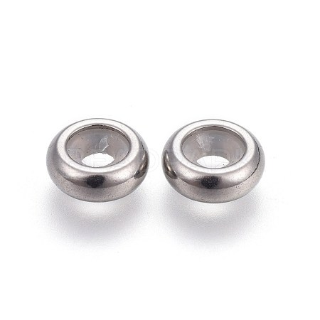 Tarnish Resistant 201 Stainless Steel Stopper Beads STAS-I100-18P-1