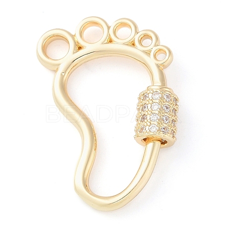 Rack Plating Brass Micro Pave Cubic Zirconia keychain Clasps KK-K374-03F-G-1