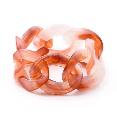 Acrylic Curb Chains Finger Rings RJEW-JR00311-04-1