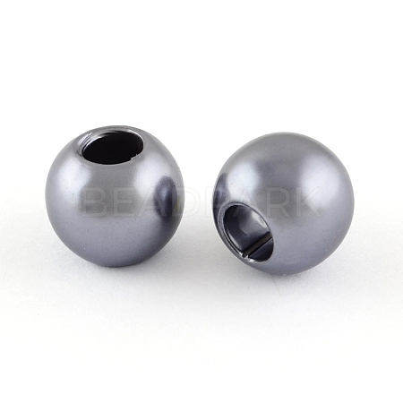 ABS Plastic Imitation Pearl European Beads X-MACR-R530-12mm-A50-1