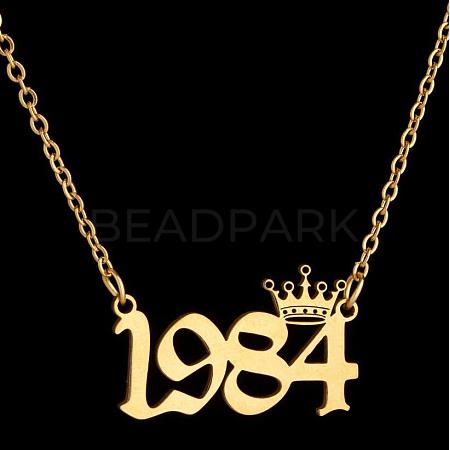 Crown Birth Year 201 Stainless Steel Pendant Necklaces for Women FS-WG4E8F2-05-1