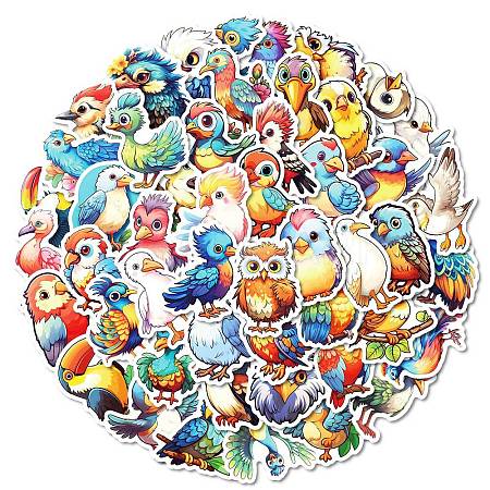 50Pcs Cartoon Birds Paper Sticker STIC-C012-06-1