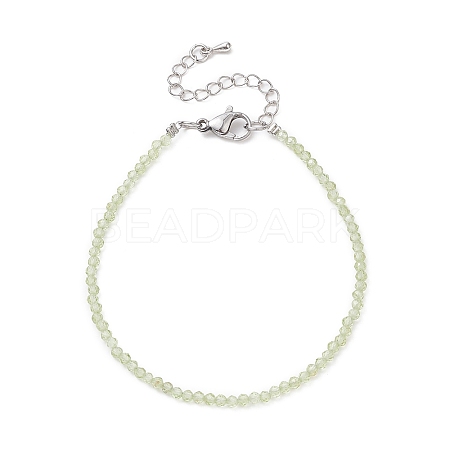Natural Olive Quartz Round Beaded Bracelets BJEW-JB09390-04-1