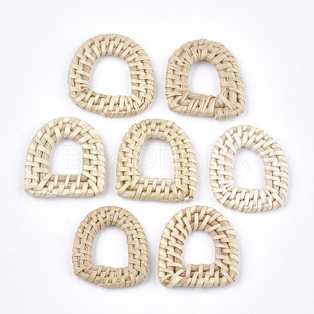 Handmade Reed Cane/Rattan Woven Linking Rings WOVE-T006-053-1