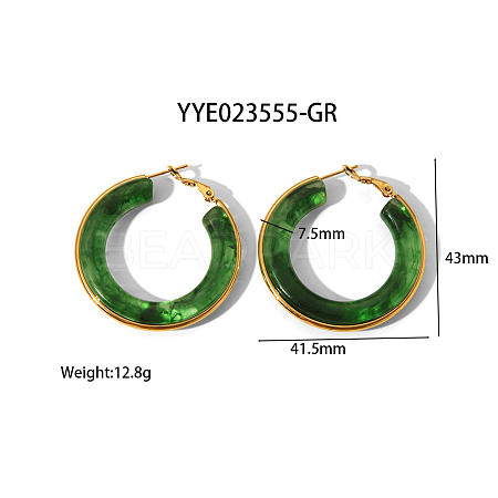 Stylish Stainless Steel Fever Hoop Earrings KA3294-2-1