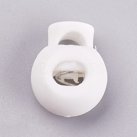 Plastic Iron Spring Cord Locks X-FIND-WH0017-13-1