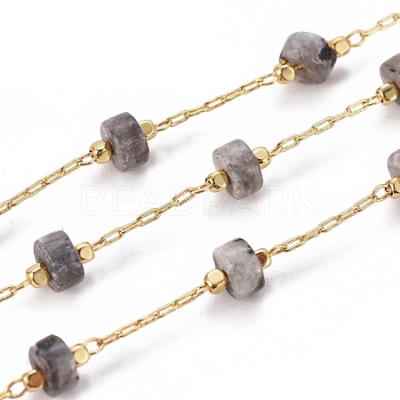 Handmade Natural Labradorite Beaded Chains CHC-E019-02C-1