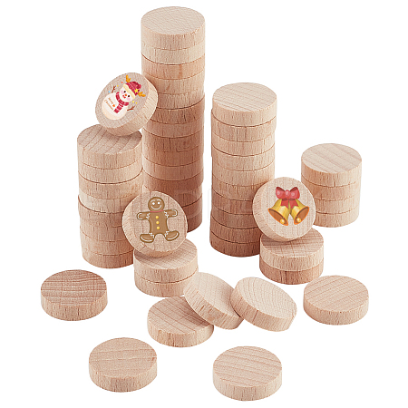 Unfinished Wooden Discs WOOD-WH0030-11-1