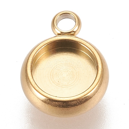 Ion Plating(IP) 304 Stainless Steel Pendant Cabochon Settings X-STAS-K202-03B-G-1