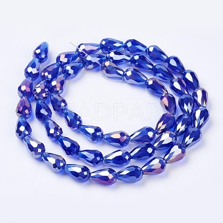 Electroplate Glass Beads Strands EGLA-D015-15x10mm-13-1