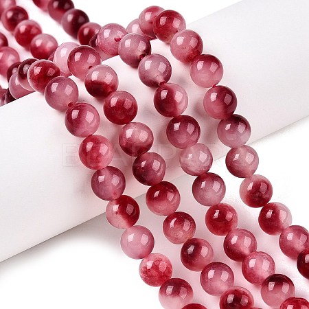 Dyed Natural White Jade Beads Strands G-T138-8mm-210-16-1