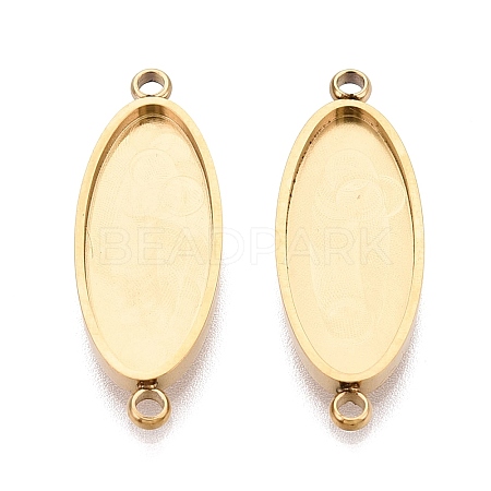 304 Stainless Steel Connector Cabochon Settings STAS-Q113-37G-1