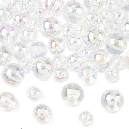 150Pcs 3 Styles Transparent Acrylic Beads MACR-YW0003-96B-1