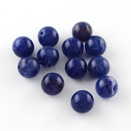 Round Imitation Gemstone Acrylic Beads X-OACR-R029-6mm-11-1